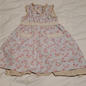 3T 100% Cotton Floral Print Vintage style Dress